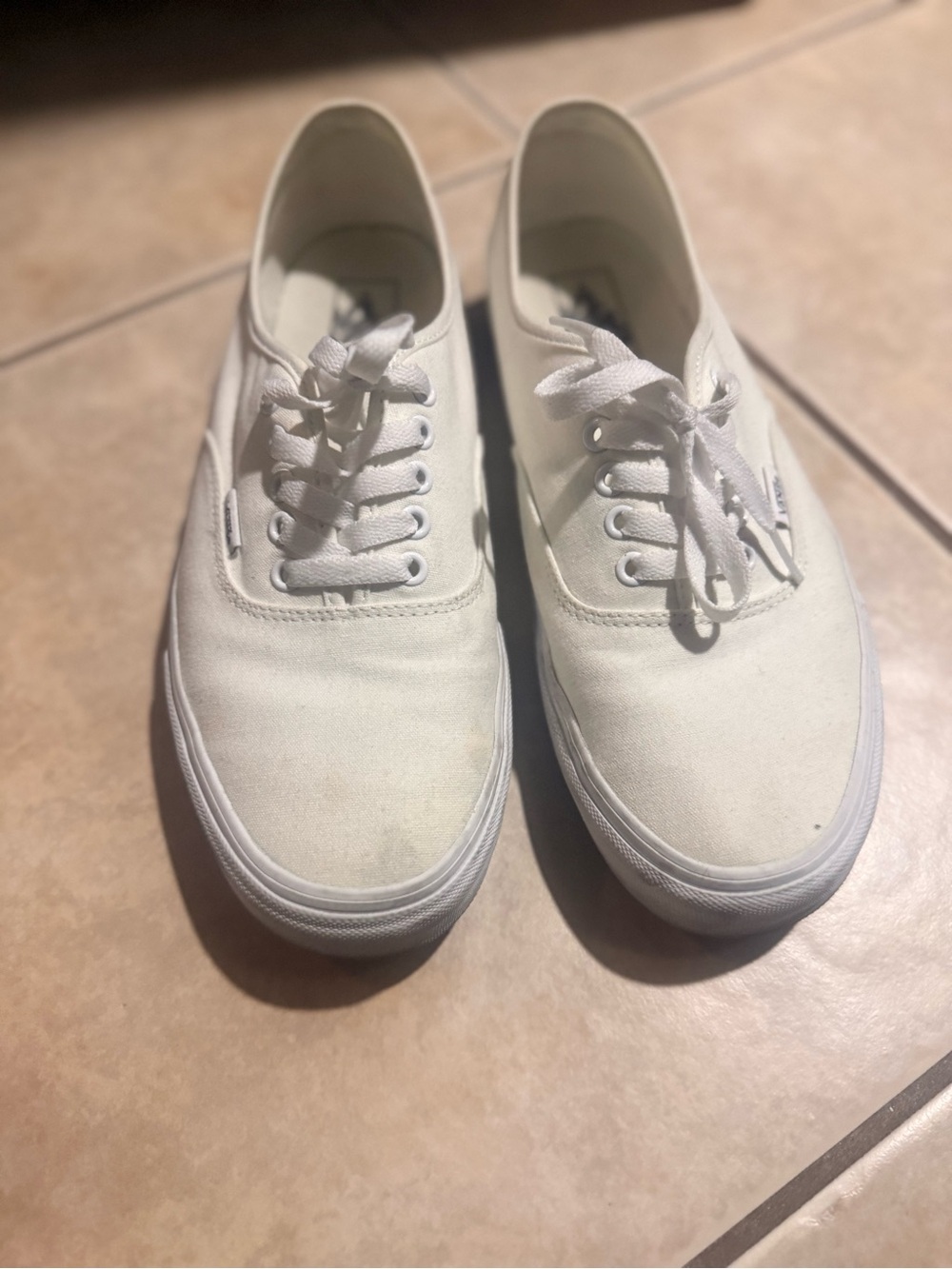 Vans Men’s White Canvas Low-Top Sneakers